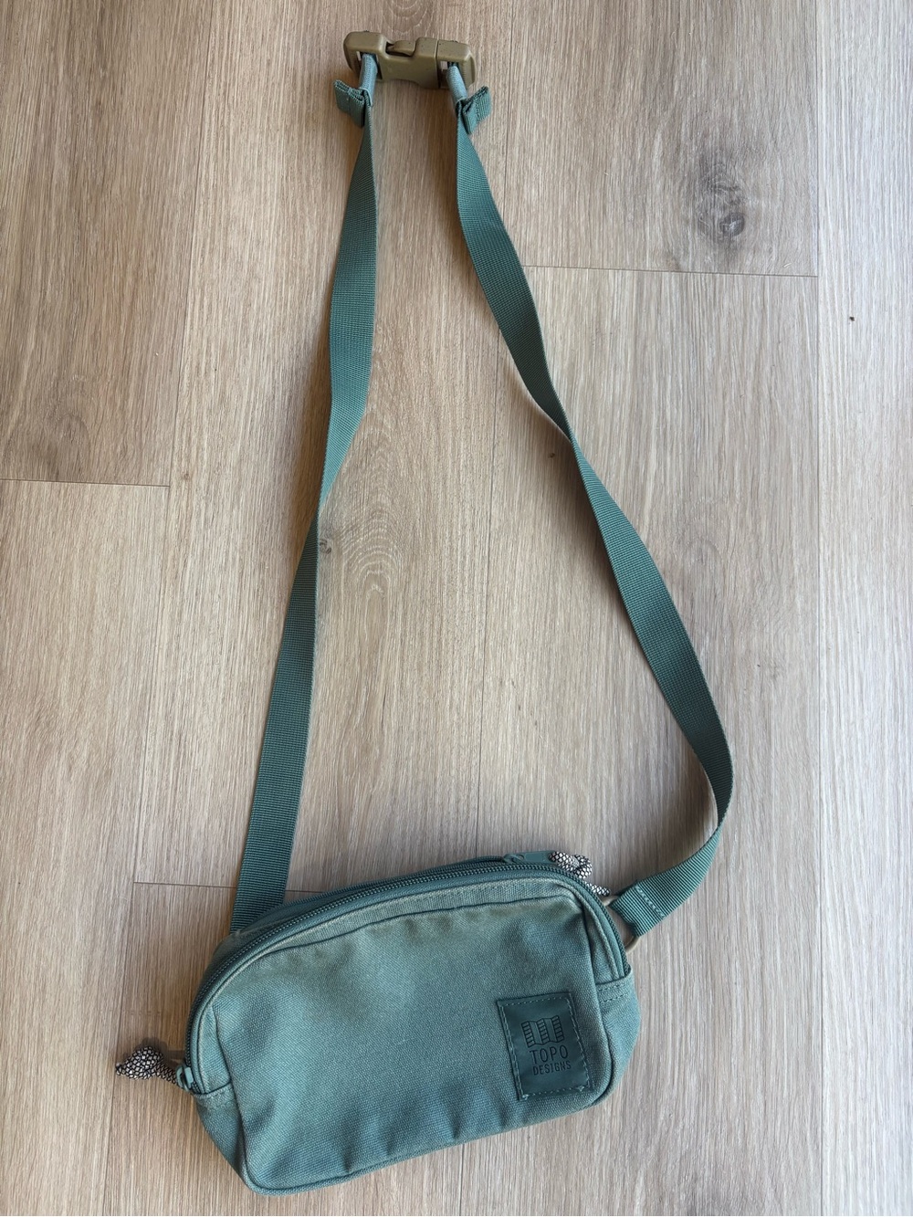 Topo Designs Olive Green Sling Bag with Adjustable Strap
